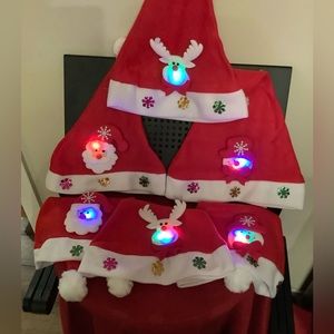 6 lighted Santa hats for party or Christmas 3-5 different lighted cycles.